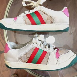 Gucci Screener GG Motif Women's Sneakers Butter color Red  Sz 8 $1000